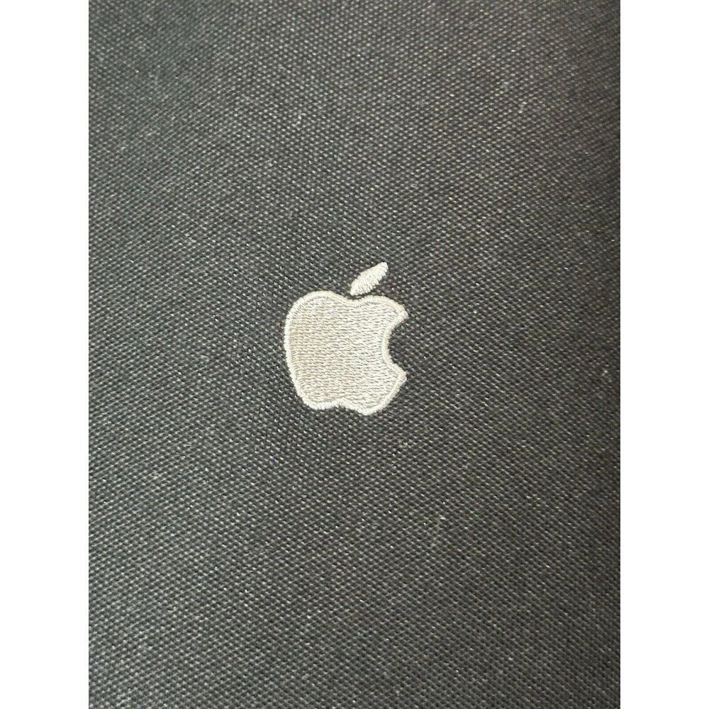 APPLE Logo Embroidered Front Button XL Black POLO SHIRT For Men’s